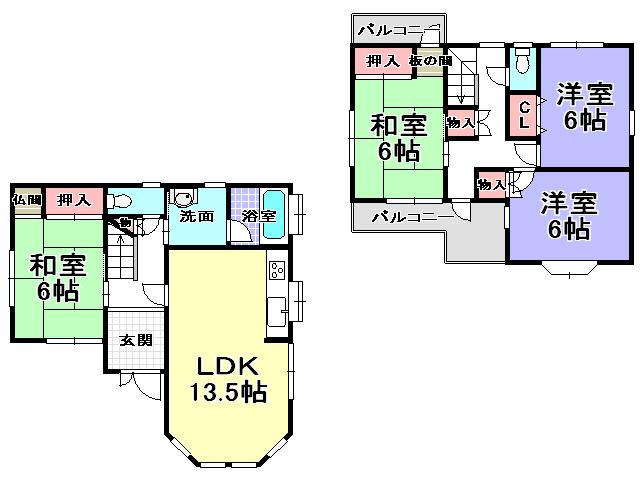 Floor plan. 22,800,000 yen, 4LDK, Land area 100.02 sq m , Building area 95.22 sq m