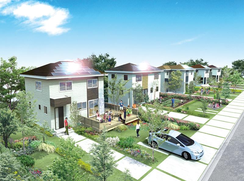 Other. Community Town to live with each other to share the joy with everyone. (Cityscape image illustration)