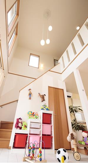 Other introspection. 1F terrace top of refreshing atrium. (171 Nos land local model house / In July 2010 shooting)