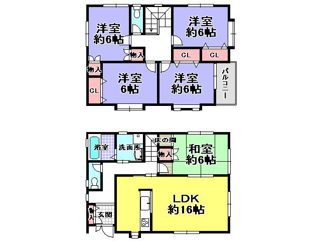 Floor plan. 21,800,000 yen, 5LDK, Land area 100 sq m , Building area 112.61 sq m