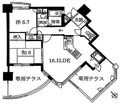 Floor plan. 2LDK, Price 15.8 million yen, Occupied area 63.27 sq m , Balcony area 27.87 sq m interior renovation completed.