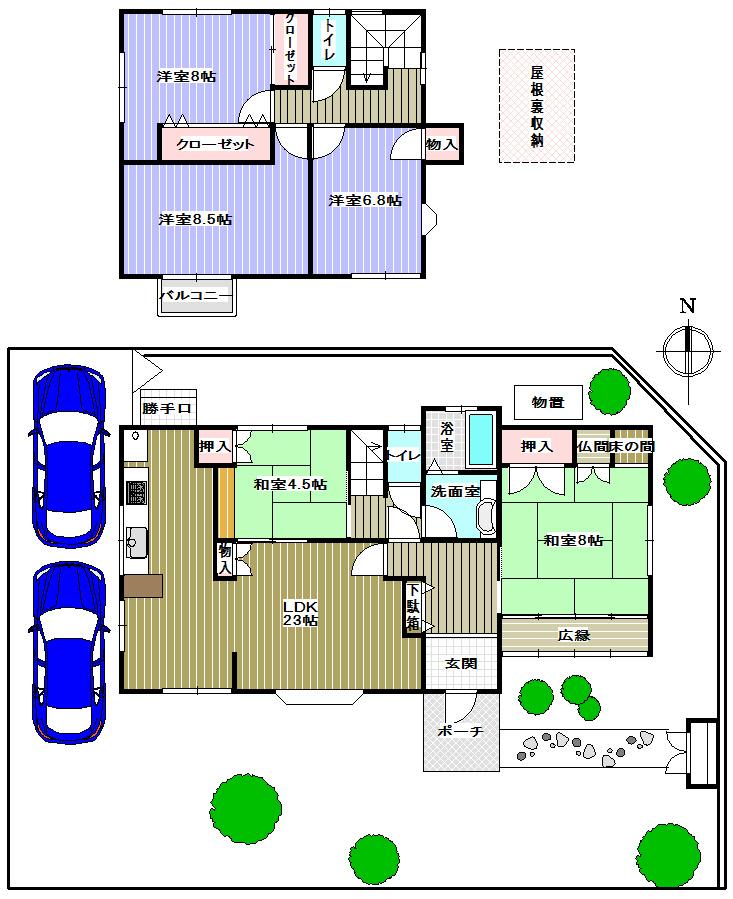 Floor plan. 26,800,000 yen, 5LDK, Land area 262.01 sq m , Building area 152.57 sq m floor plan
