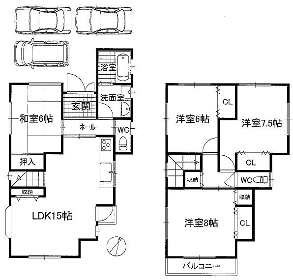 Floor plan. 23.5 million yen, 4LDK, Land area 127.6 sq m , The building area is 104.5 sq m interior renovation completed. 