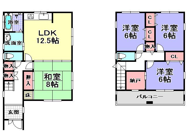 Floor plan. 22,800,000 yen, 4LDK, Land area 100.16 sq m , Building area 99.63 sq m