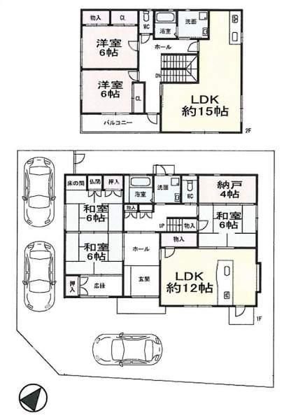 Floor plan. 59,800,000 yen, 5LDK+S, Land area 227.66 sq m , Building area 163.08 sq m