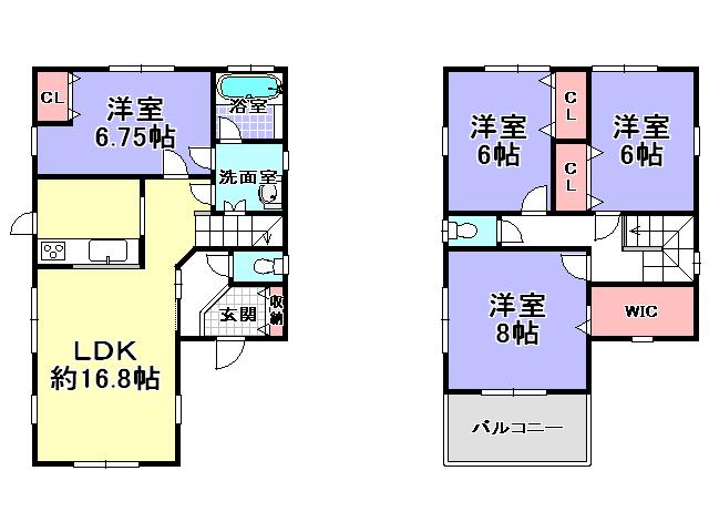 Floor plan. 21,800,000 yen, 4LDK, Land area 100.03 sq m , Building area 103.5 sq m