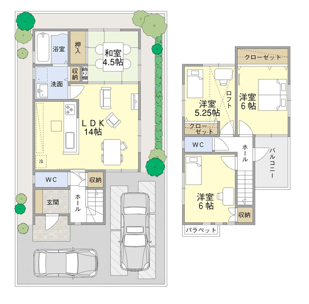 Floor plan. 23,060,000 yen, 4LDK, Land area 94.02 sq m , Building area 85.86 sq m