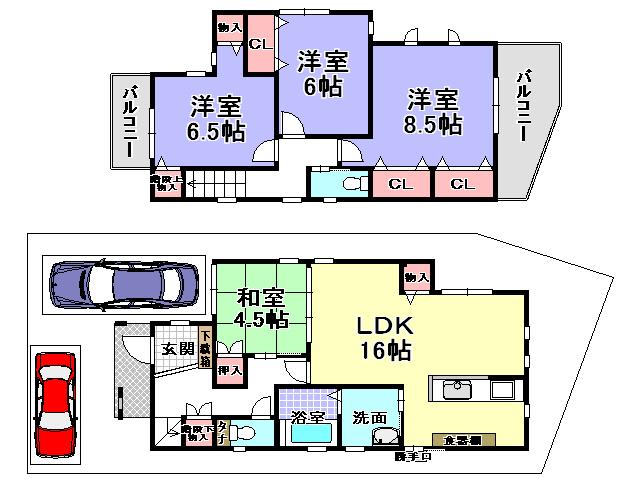Floor plan. 26,800,000 yen, 4LDK, Land area 111.85 sq m , Building area 101.86 sq m