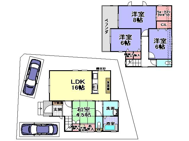 Floor plan. 32,800,000 yen, 4LDK, Land area 133.29 sq m , Building area 99.61 sq m