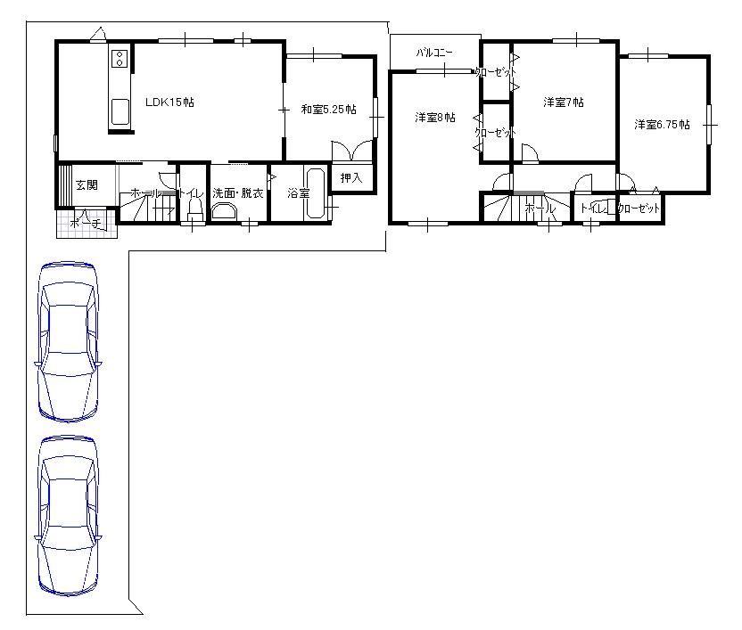 Floor plan. (Building 2), Price 24,800,000 yen, 4LDK, Land area 107.29 sq m , Building area 93.96 sq m
