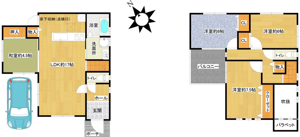 Floor plan. 28.8 million yen, 4LDK, Land area 100 sq m , Building area 98.01 sq m