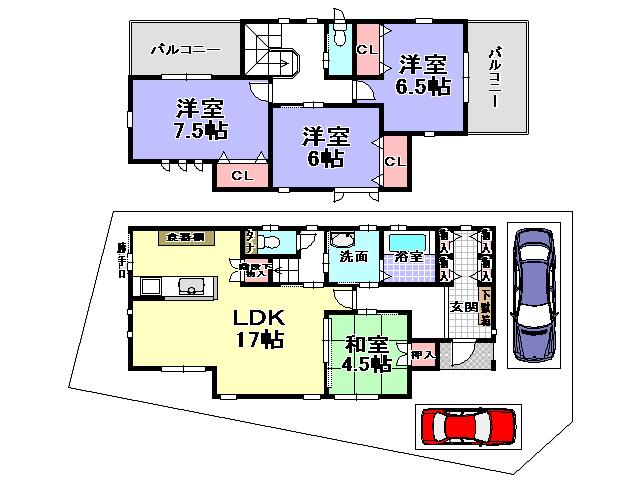Floor plan. 27,800,000 yen, 4LDK, Land area 116.47 sq m , Building area 105.18 sq m