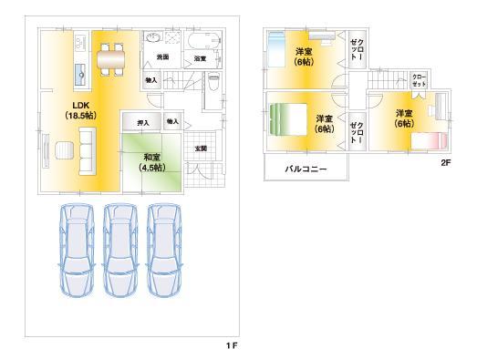 Compartment figure. Land price 16.8 million yen, Land area 123.85 sq m