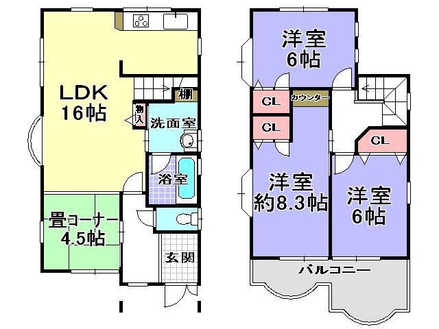Floor plan. 23.8 million yen, 4LDK, Land area 101.03 sq m , Building area 93.98 sq m