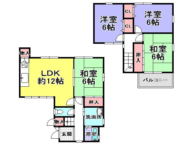 Floor plan. 13.8 million yen, 4LDK, Land area 80.01 sq m , Building area 83.15 sq m