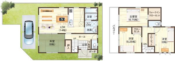 Floor plan. (No. 3 locations), Price 33,810,000 yen, 4LDK, Land area 96.97 sq m , Building area 94.76 sq m