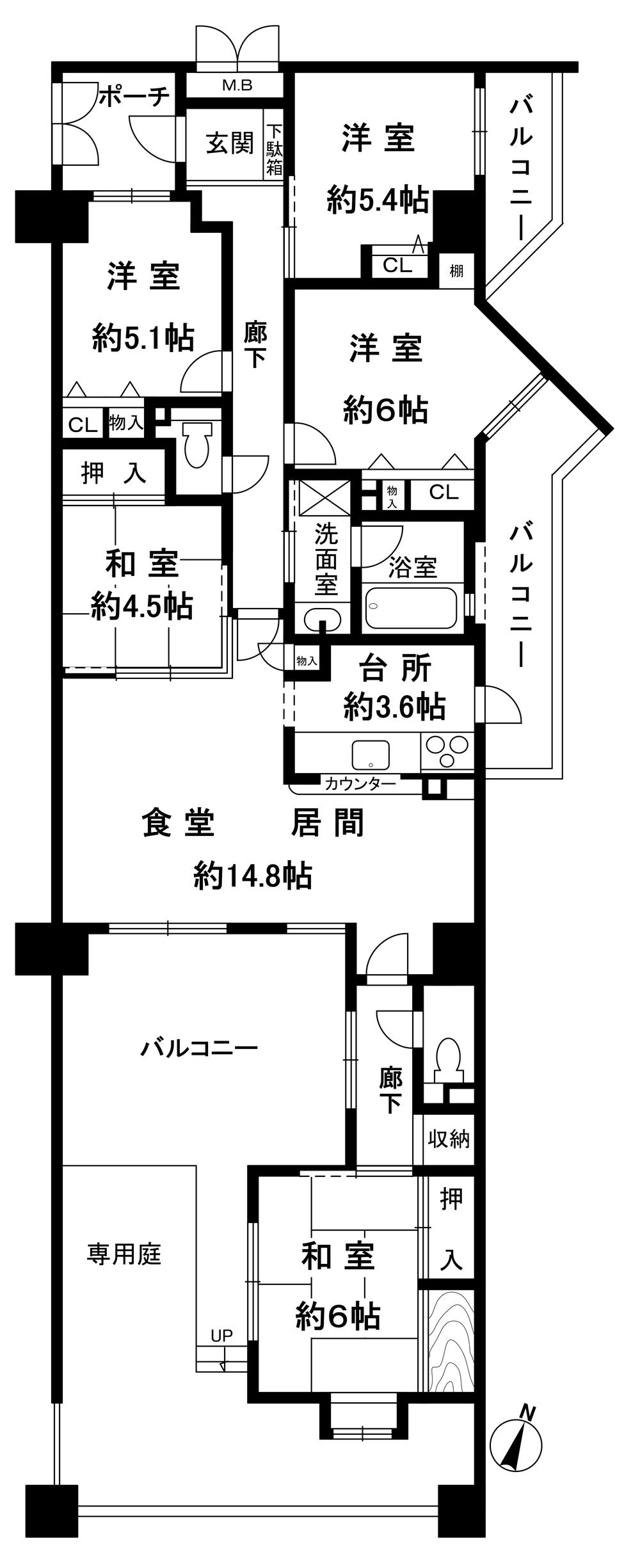 Floor plan. 5LDK, Price 24,800,000 yen, Footprint 104.68 sq m , Balcony area 20.95 sq m