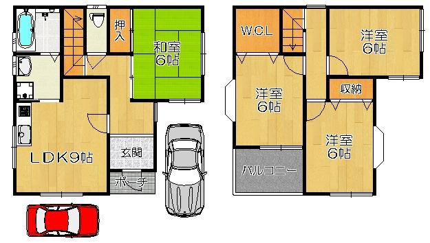 Floor plan. 17.8 million yen, 4LDK, Land area 80.01 sq m , Building area 82.62 sq m