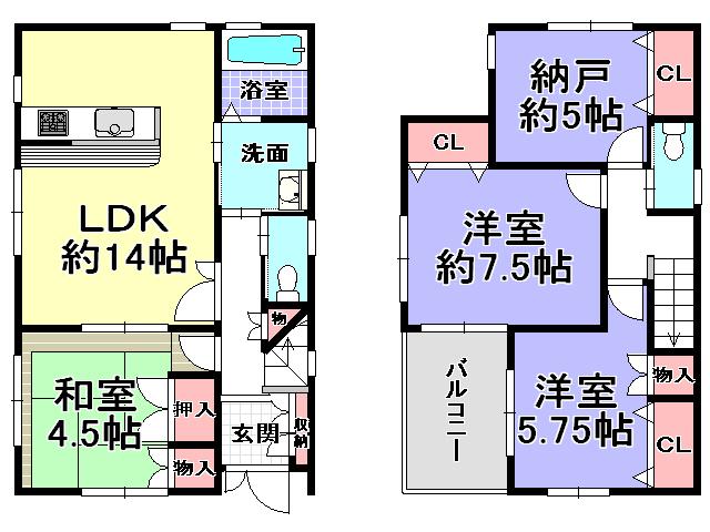 Floor plan. 22,800,000 yen, 3LDK + S (storeroom), Land area 102.67 sq m , Building area 91.93 sq m