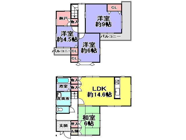 Floor plan. 25,800,000 yen, 4LDK, Land area 100.01 sq m , Building area 100.01 sq m