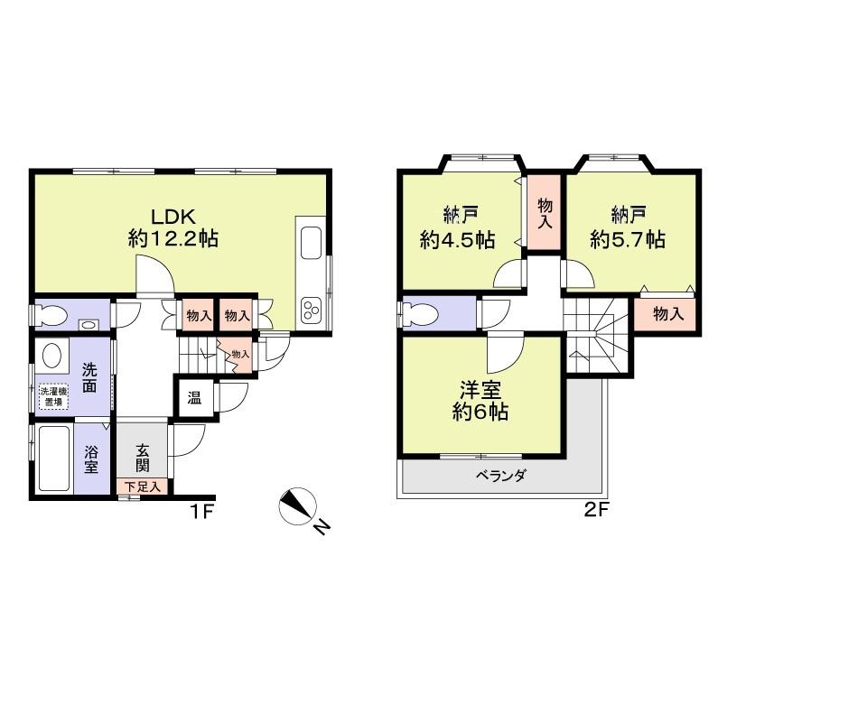 Floor plan. 19.7 million yen, 1LDK + 2S (storeroom), Land area 69.66 sq m , Building area 73.3 sq m