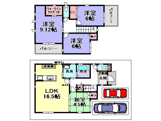 Floor plan. 29,800,000 yen, 4LDK, Land area 106.13 sq m , Building area 102.69 sq m