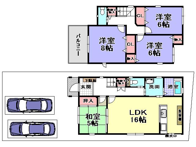 Floor plan. 31,800,000 yen, 4LDK, Land area 123.11 sq m , Building area 101.04 sq m