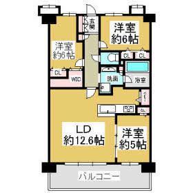 Floor plan. 3LDK, Price 16.5 million yen, Occupied area 76.45 sq m , Balcony area 11.77 sq m