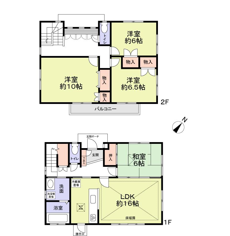 Floor plan. 24,800,000 yen, 4LDK, Land area 153.49 sq m , Building area 113.85 sq m