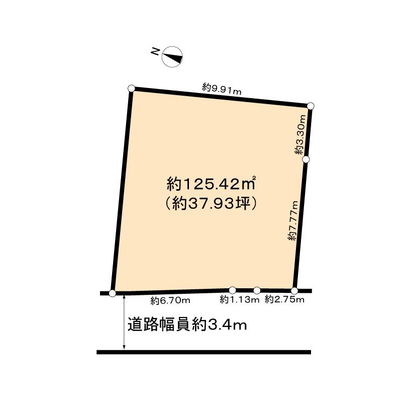 Compartment figure. Land price 18.2 million yen, Land area 125.43 sq m