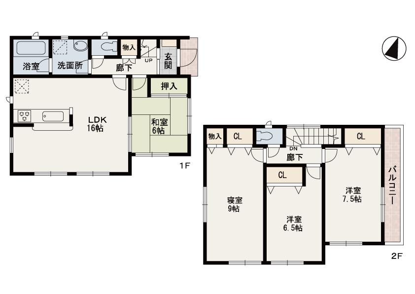 Floor plan. (No. 5 locations), Price 16.8 million yen, 4LDK, Land area 104.03 sq m , Building area 95.98 sq m