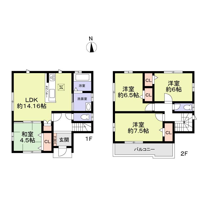 Floor plan. 23,900,000 yen, 4LDK, Land area 125.62 sq m , Building area 93.56 sq m