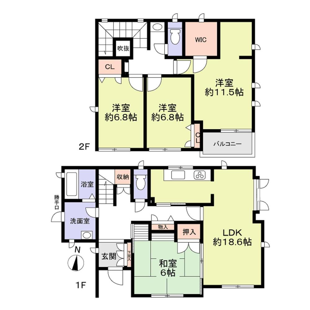 Floor plan. 28.8 million yen, 4LDK, Land area 161.24 sq m , Building area 129.32 sq m