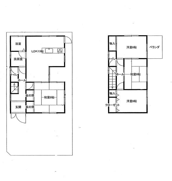 Floor plan. 13.8 million yen, 4LDK, Land area 123.95 sq m ese-style room is also spacious 8 pledge in the building area 96.05 sq m 4LDK
