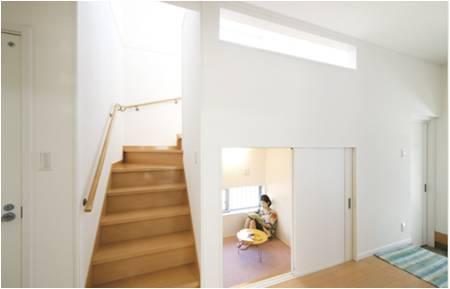 Building plan example (introspection photo). By effectively utilizing the space of stairs, Set up a hideout hobby room. It is released from the "housewife industry, I am glad that the calm "
