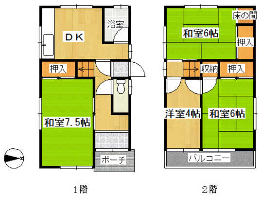 Floor plan. 5.7 million yen, 4DK, Land area 58 sq m , Building area 67.23 sq m