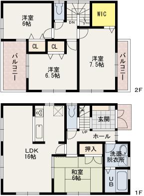 Floor plan. (No. 5 locations), Price 23.8 million yen, 4LDK, Land area 127.03 sq m , Building area 98.82 sq m
