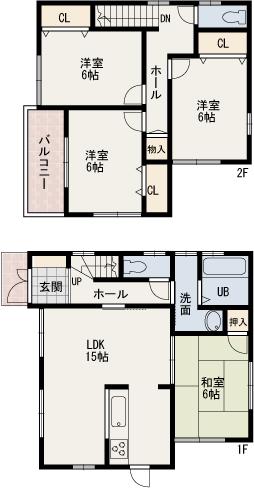 Floor plan. (No. 3 locations), Price 19,800,000 yen, 4LDK, Land area 131.68 sq m , Building area 93.96 sq m