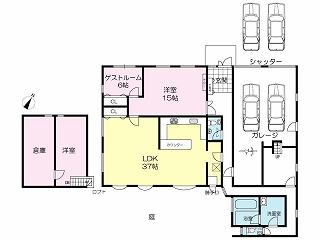 Floor plan. 48,640,000 yen, 4LDK + S (storeroom), Land area 502.87 sq m , Building area 169.18 sq m