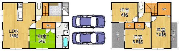 Floor plan. 23.8 million yen, 4LDK, Land area 127.07 sq m , Building area 98.82 sq m