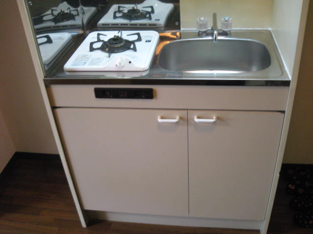 Kitchen. The sink is equipped with a gas stove