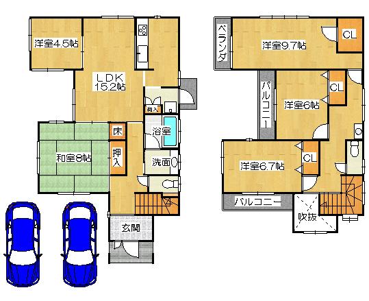 Floor plan. 21.9 million yen, 5LDK, Land area 180.01 sq m , Building area 126.83 sq m