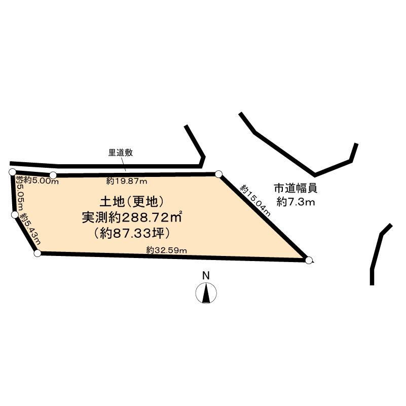 Compartment figure. Land price 14.8 million yen, Land area 288.72 sq m