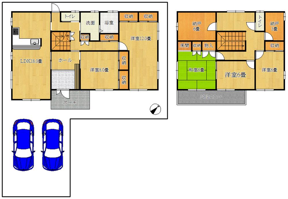 Floor plan. 39,500,000 yen, 5LDK+2S, Land area 218.31 sq m , Building area 179.04 sq m floor plan