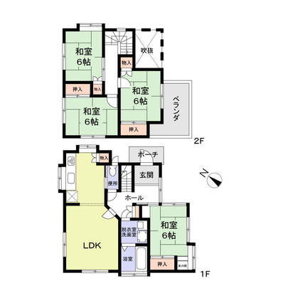 Floor plan. 9.8 million yen, 4LDK, Land area 108.17 sq m , Building area 95.85 sq m