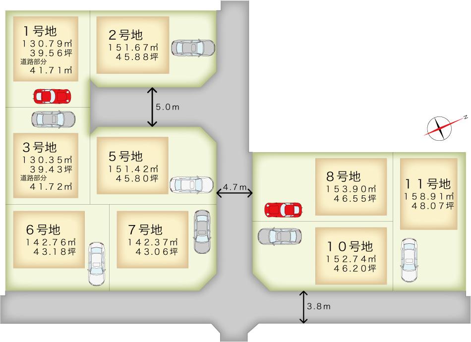 The entire compartment Figure. 39 ~ Lighting on the site in the parking two possible all of the dwelling units of 47 square meters ・ Also devised ventilation.