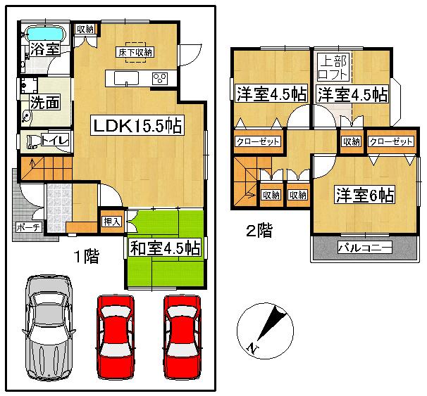Floor plan. 15.8 million yen, 4LDK, Land area 100 sq m , Building area 82.8 sq m