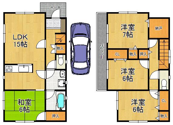 Floor plan. 20,900,000 yen, 4LDK, Land area 100.82 sq m , Building area 97.6 sq m