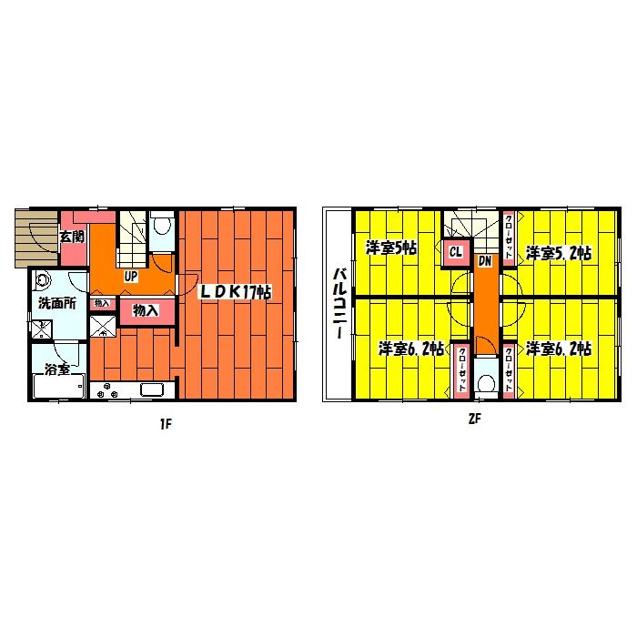 Floor plan. 17.5 million yen, 4LDK, Land area 100.47 sq m , 98 sq m floor plan building area