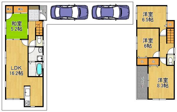 Floor plan. 22,800,000 yen, 4LDK, Land area 180.95 sq m , Building area 95.37 sq m